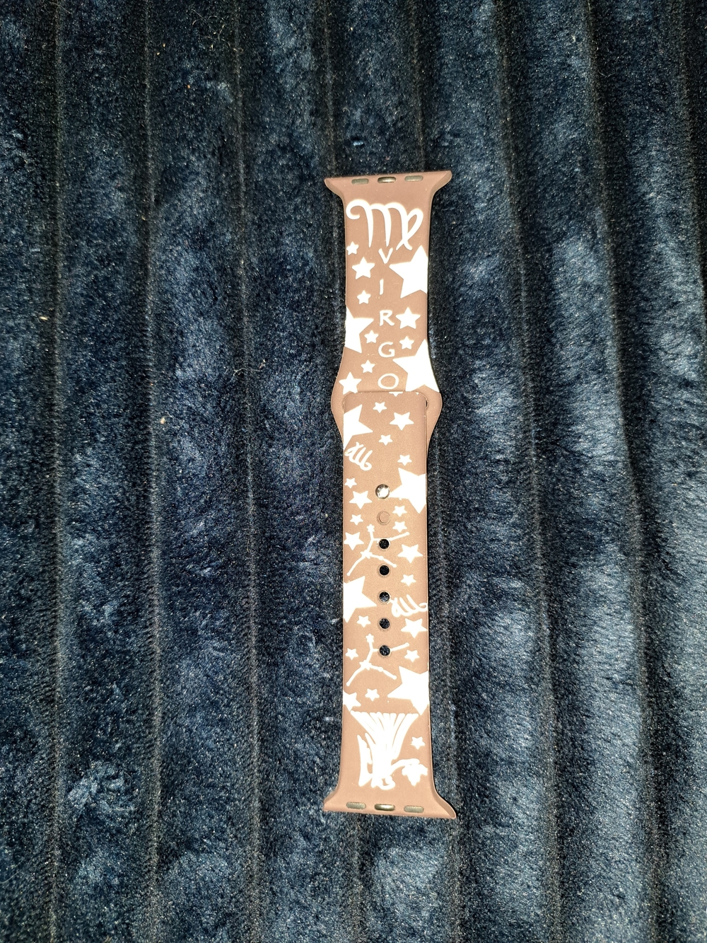 VIRGO Brown Patterned Silicone Watch Band for Smartwatches